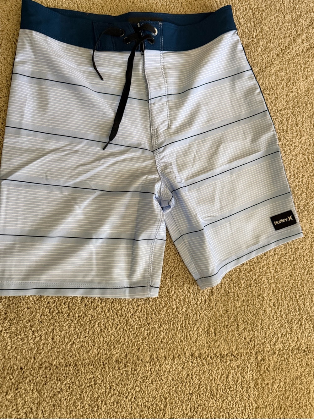 Hurley Boys Light Blue Striped Board Shorts